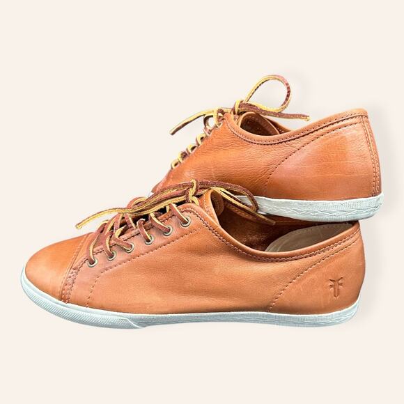 FRYE Brown Leather Low-Top Sneakers with Rawhide Laces – Size 8.5 - Picture 7 of 7